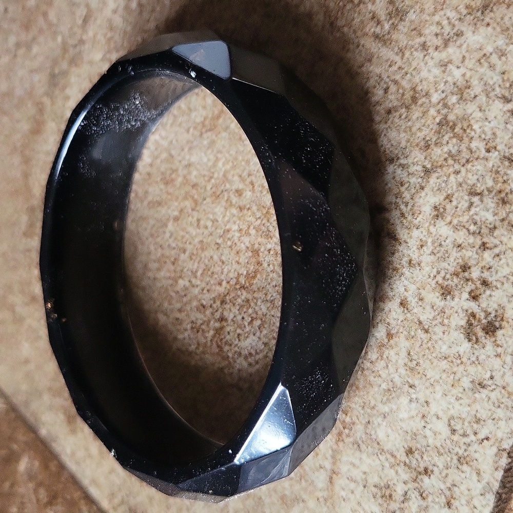 2.75 inch Black Obsidian Resin Bangle